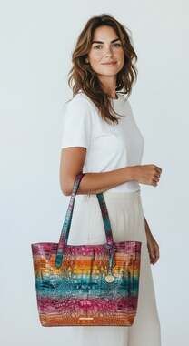 Brahmin Brooke Tote Luau Melbourne Leather Handbag